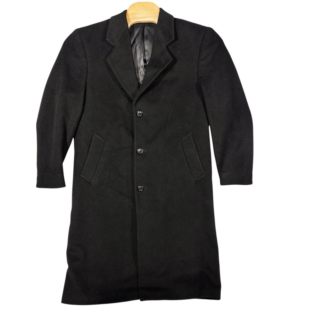 VTG Silver Cloud Coat Mens 40R Italian‎ Cashmere Overcoat Trench Long 3 Button